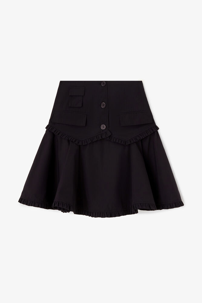 Skirt in Stretch Cotton, Black