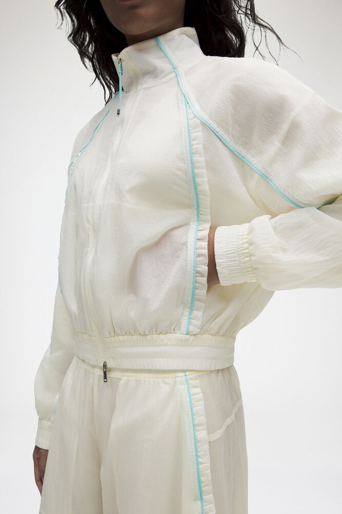 Veste texturée à volants, Coconut Ivory