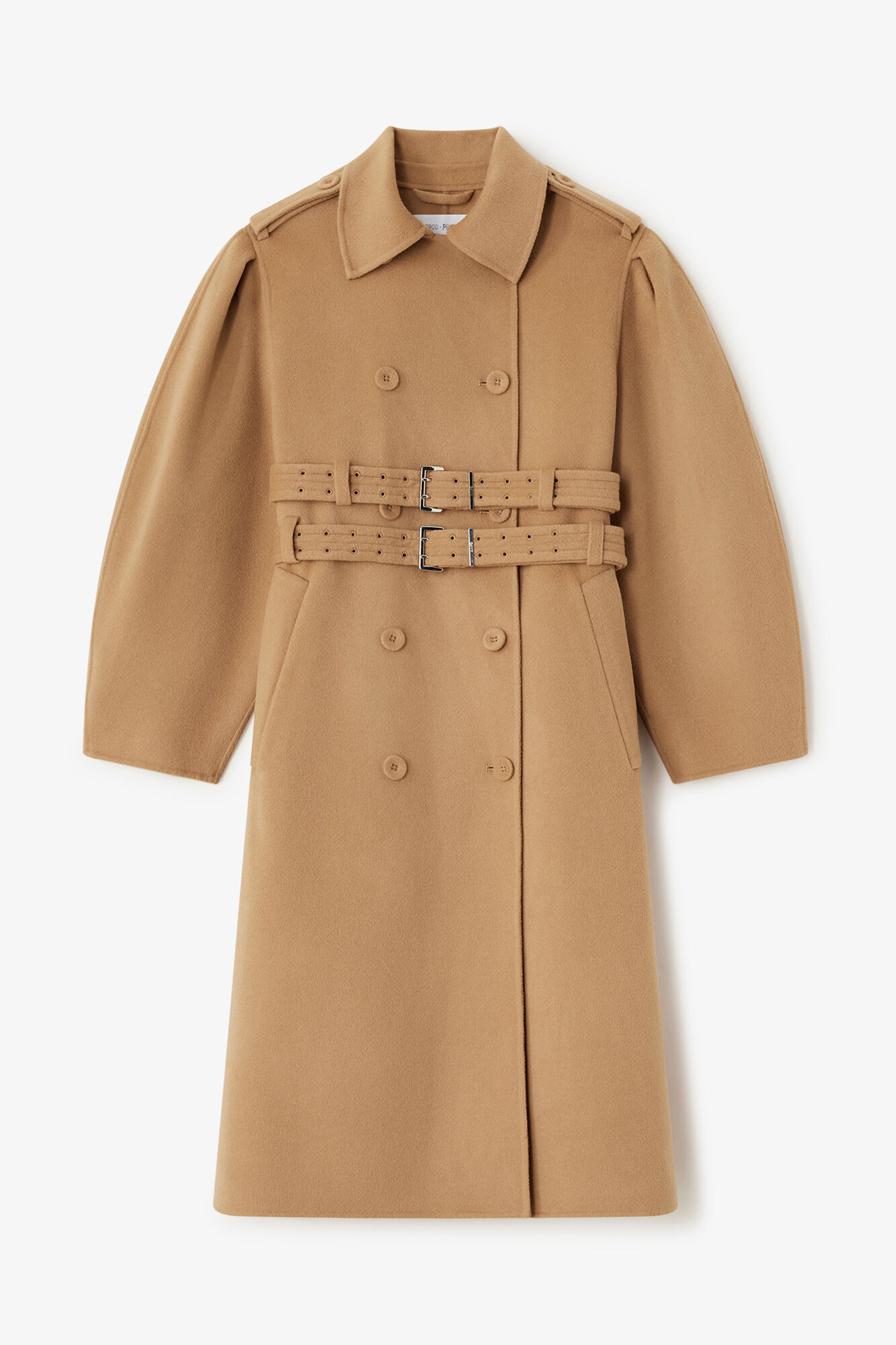 Manteau en laine double face, Wool, in colour Tiger's Eye - 1 - GANNI