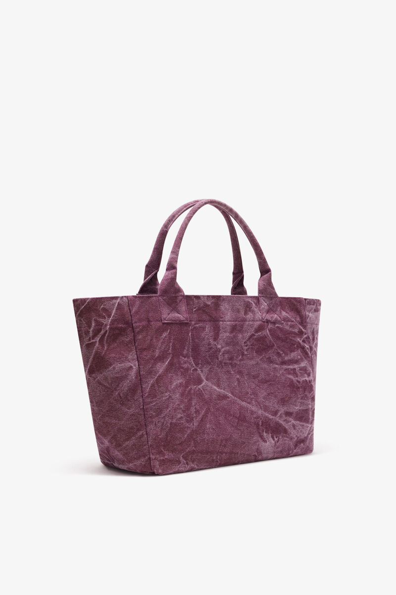 Tote Medium with Forest Teddy, Recycled Cotton, in colour Port Royale - 2 - GANNI