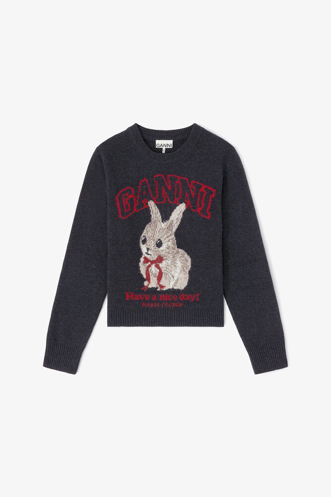 Jumper in Graphic Wool, Phantom