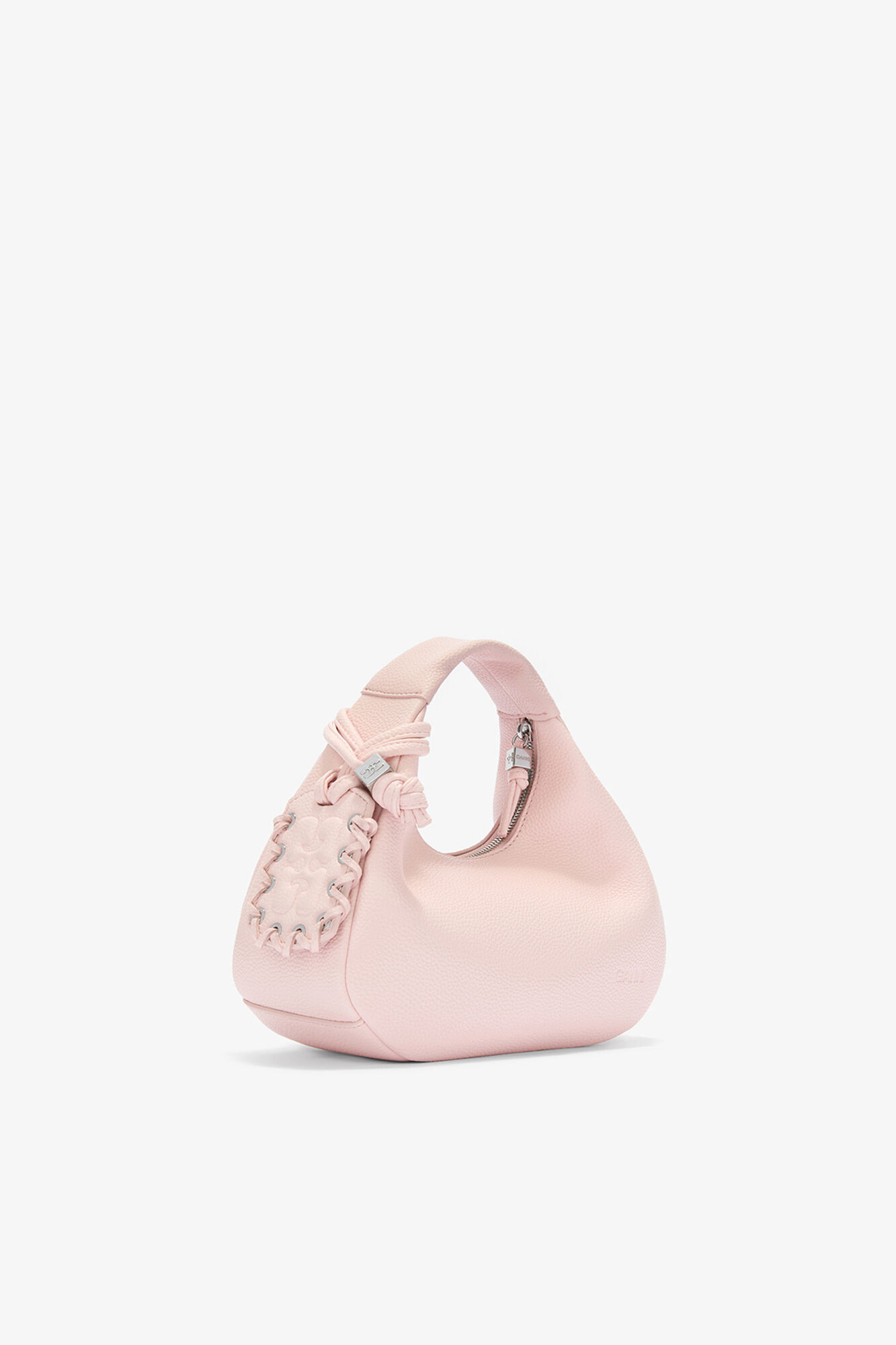 Daisy Duck Mini Hobo Bag in Grained Pink, Recycled Polyester, in colour Chalk Pink - 2 - GANNI