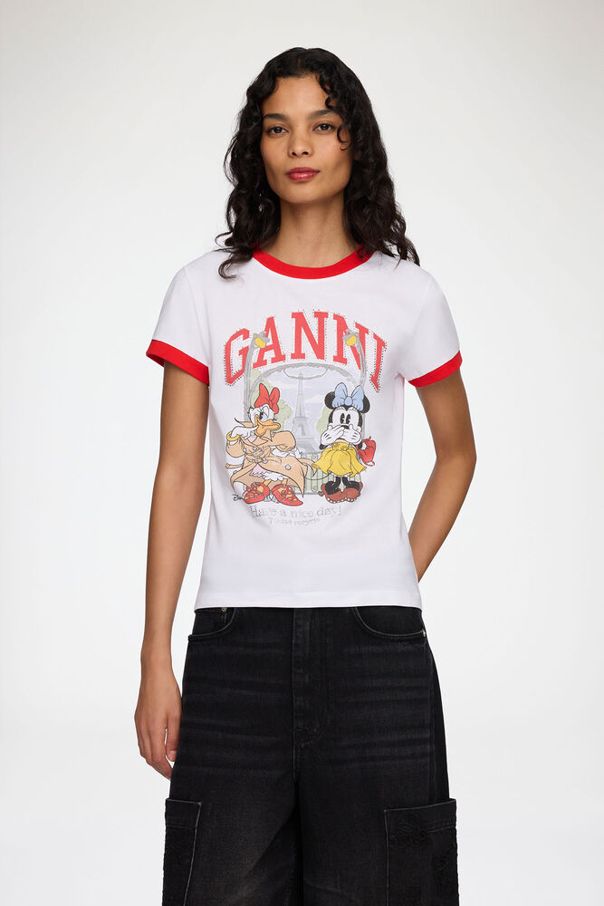 Baby Fit T-shirt with Minnie Mouse & Daisy Duck, Bright White