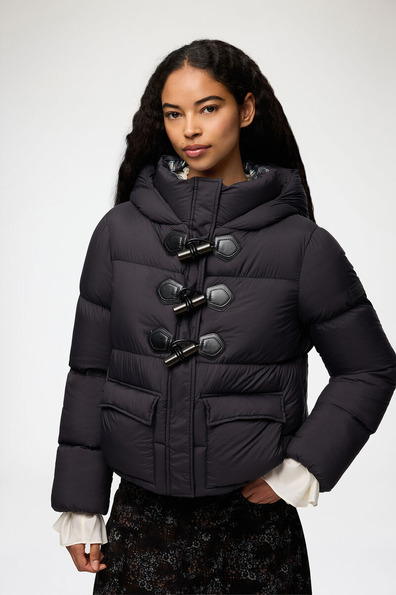 Mini-Pufferjacke aus Future-Nylon, Recycled Polyamide, in colour Phantom - 1 - GANNI
