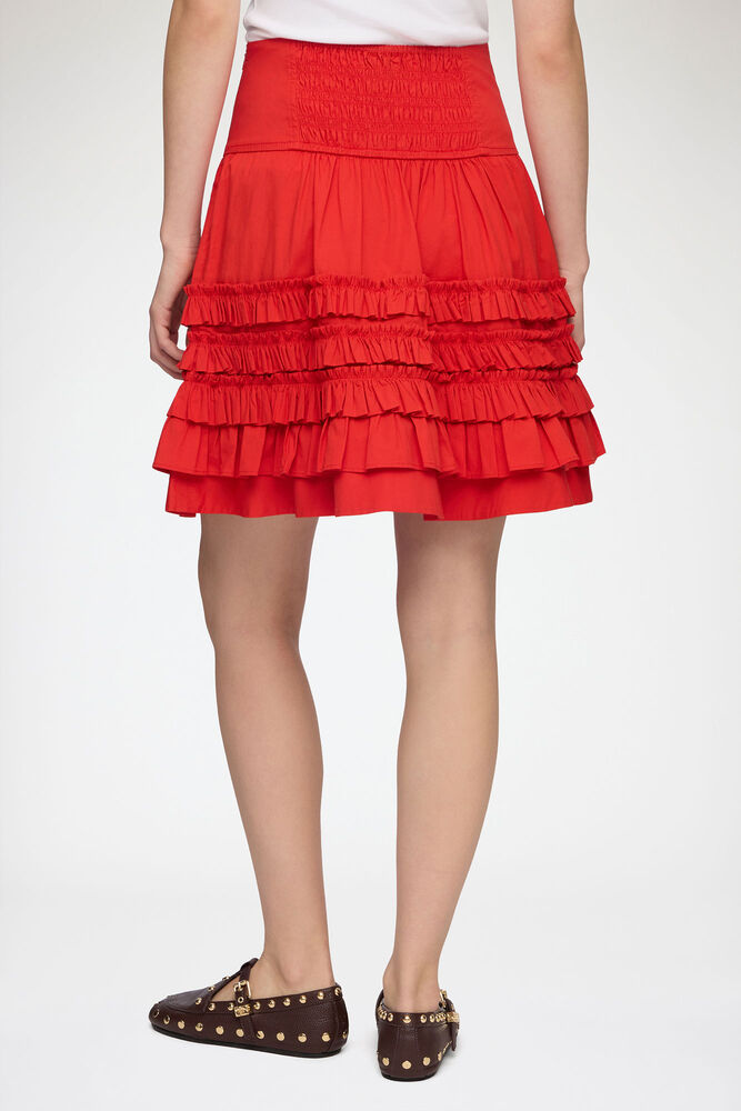 Skirt in Red Cotton, Goji Berry