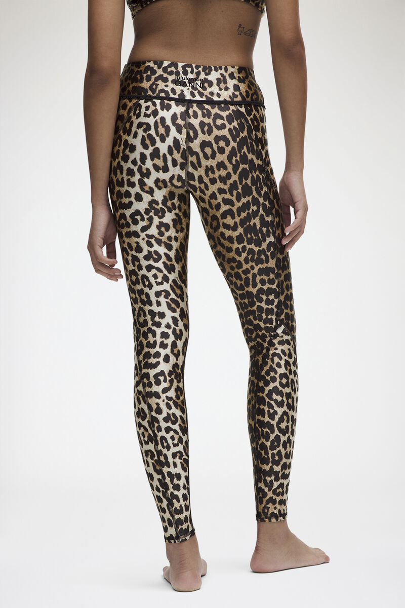 Ruffle-Trim MR Tight in Leopard, Recycled Polyamide, in colour Multicolour - 3 - GANNI