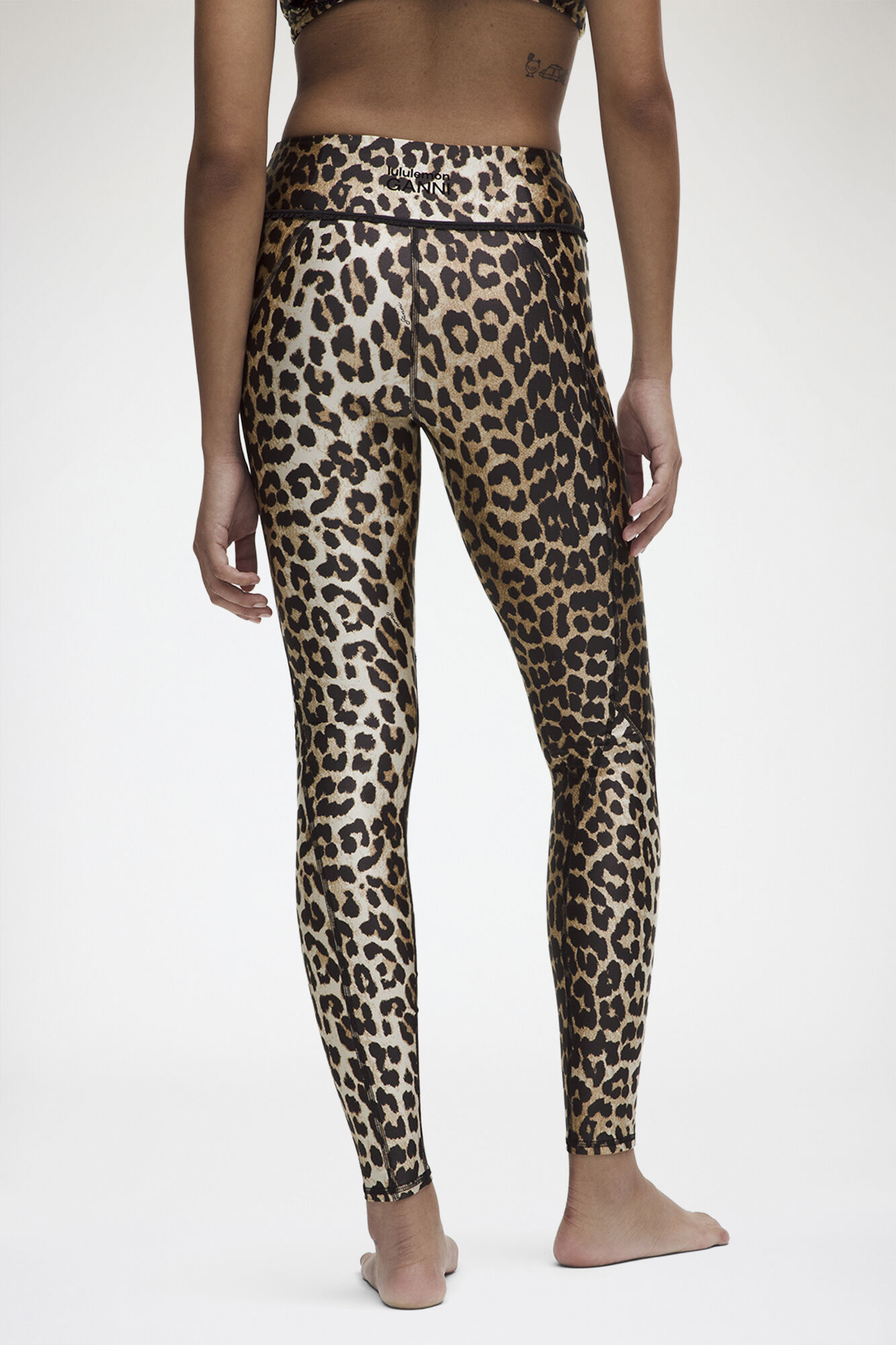 Ruffle-Trim MR Tight in Leopard, Recycled Polyamide, in colour Multicolour - 3 - GANNI