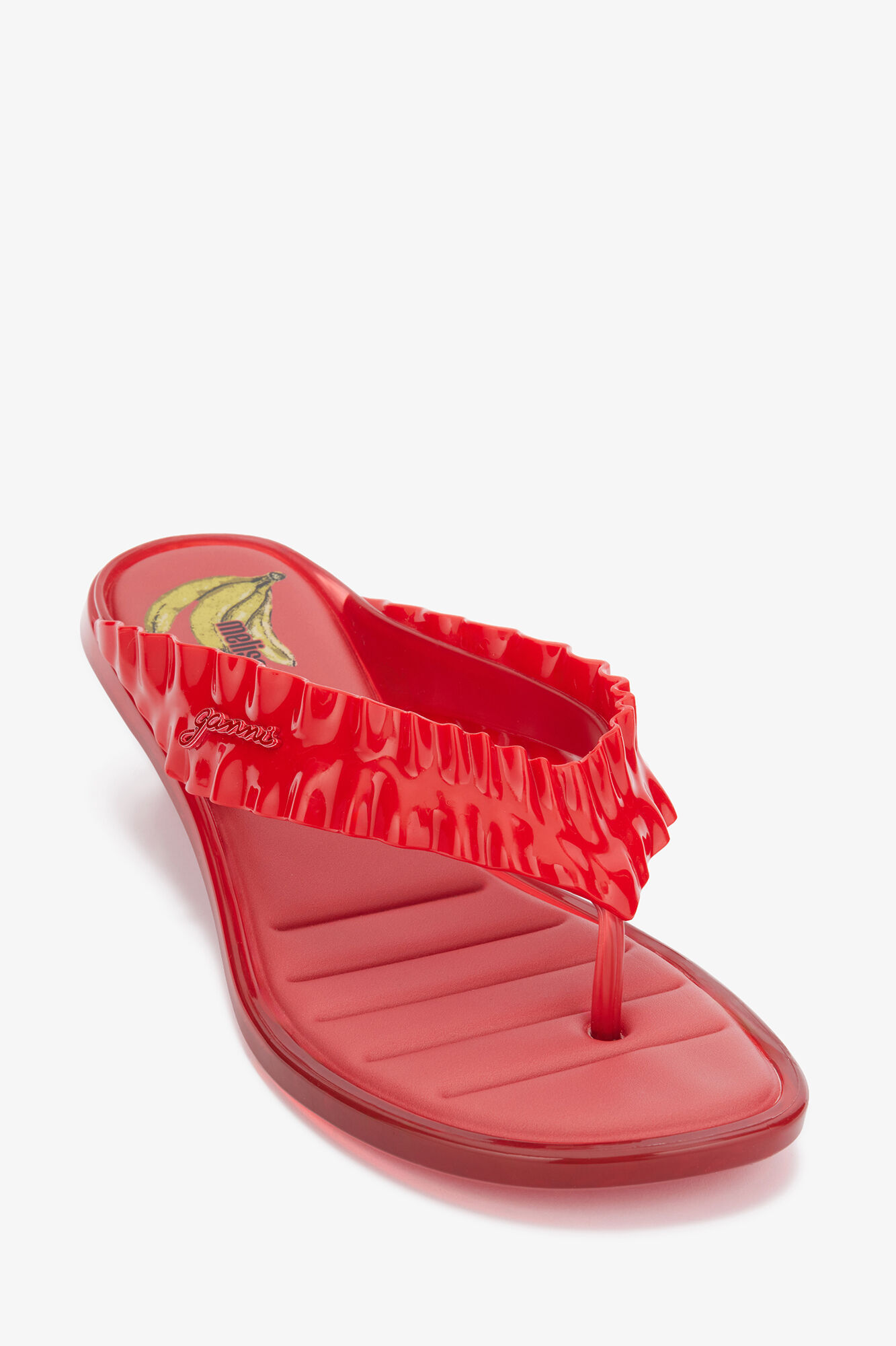 Sandales tongs à talon Melissa en rouge, Polyvinyl Chloride, in colour Racing Red - 4 - GANNI
