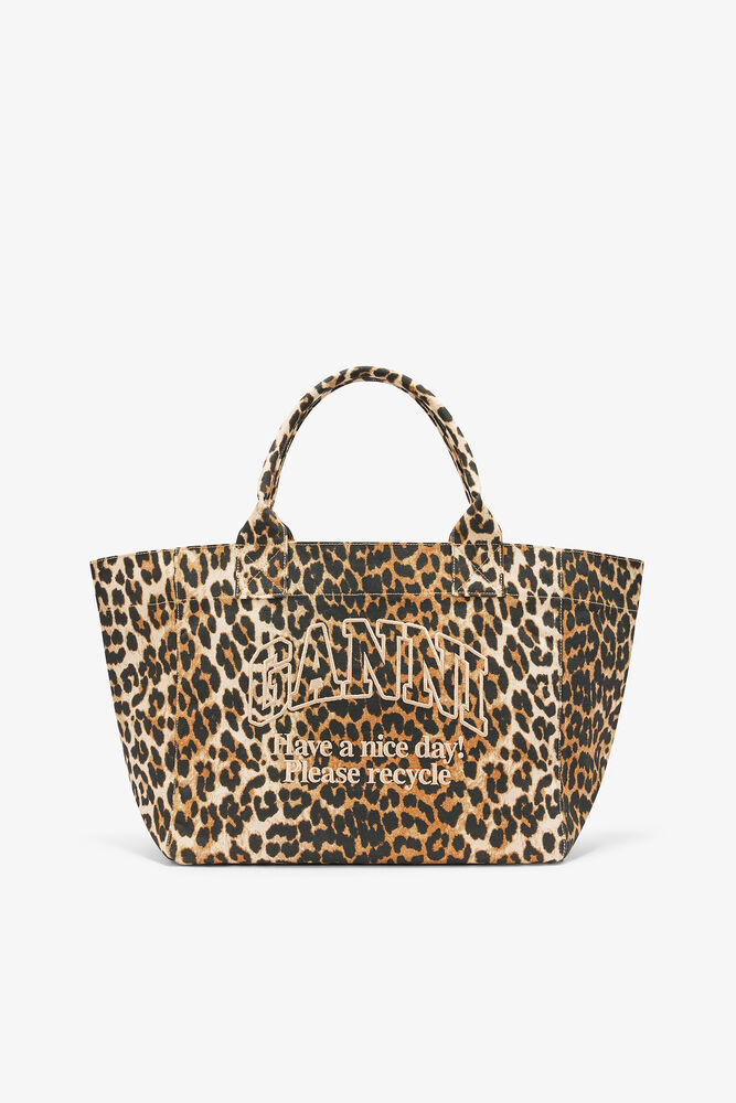 Tote Medium in Leopard, Almond Milk