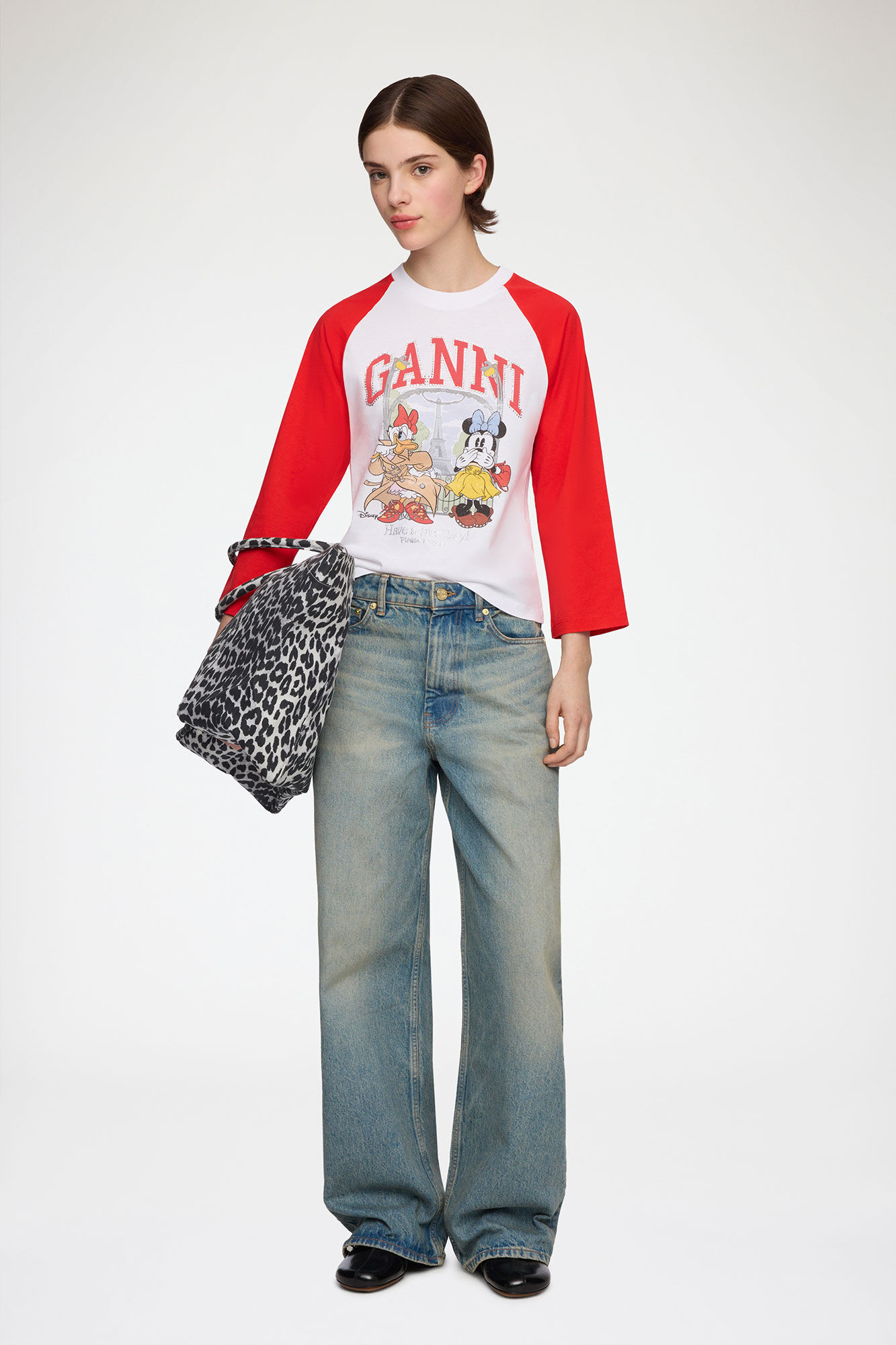 T-shirt with Minnie Mouse & Daisy Duck, Organic Cotton, in colour Bright White - 2 - GANNI