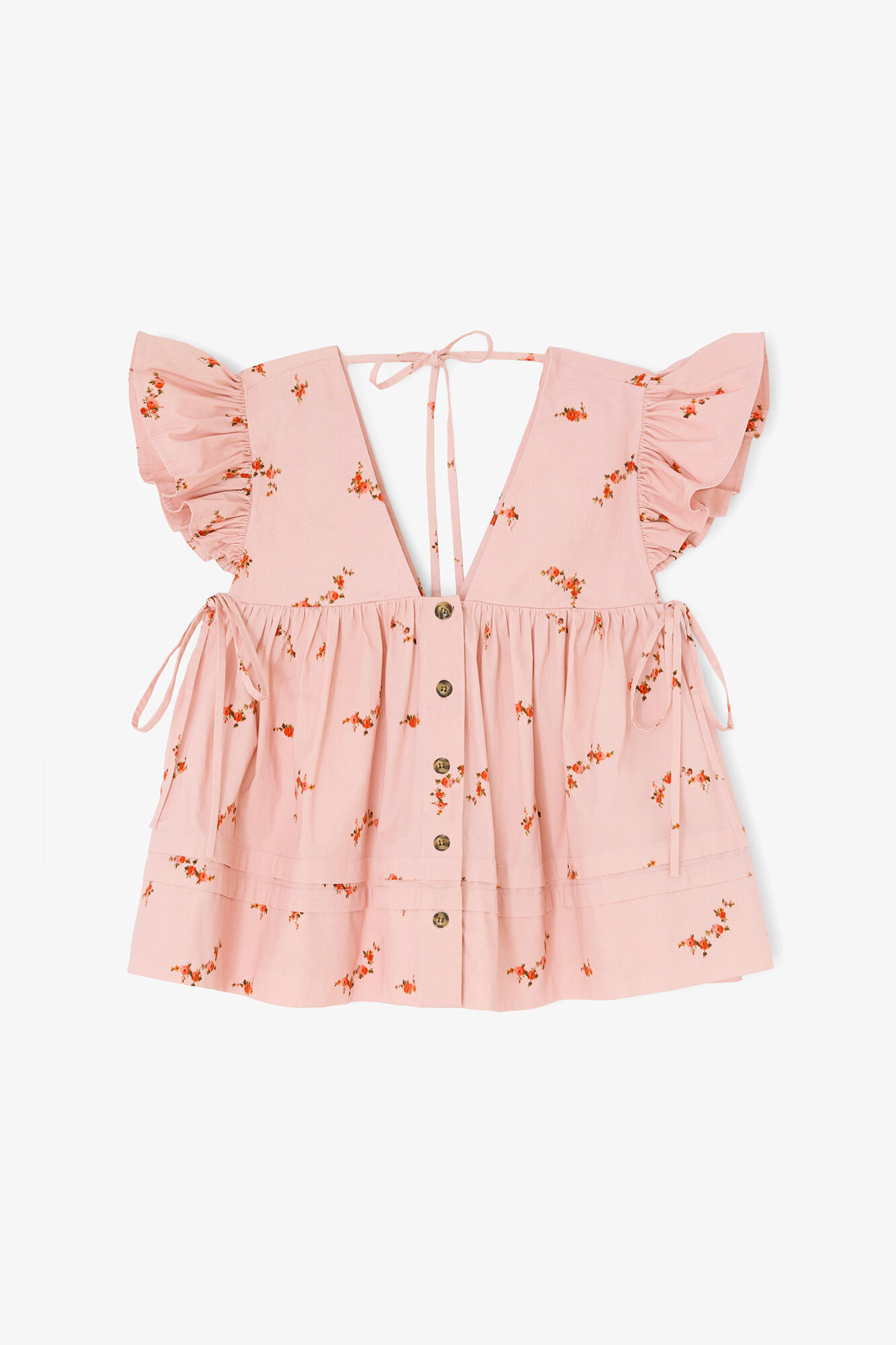 Blouse in Pink Cotton, Organic Cotton, in colour Silver Pink - 1 - GANNI