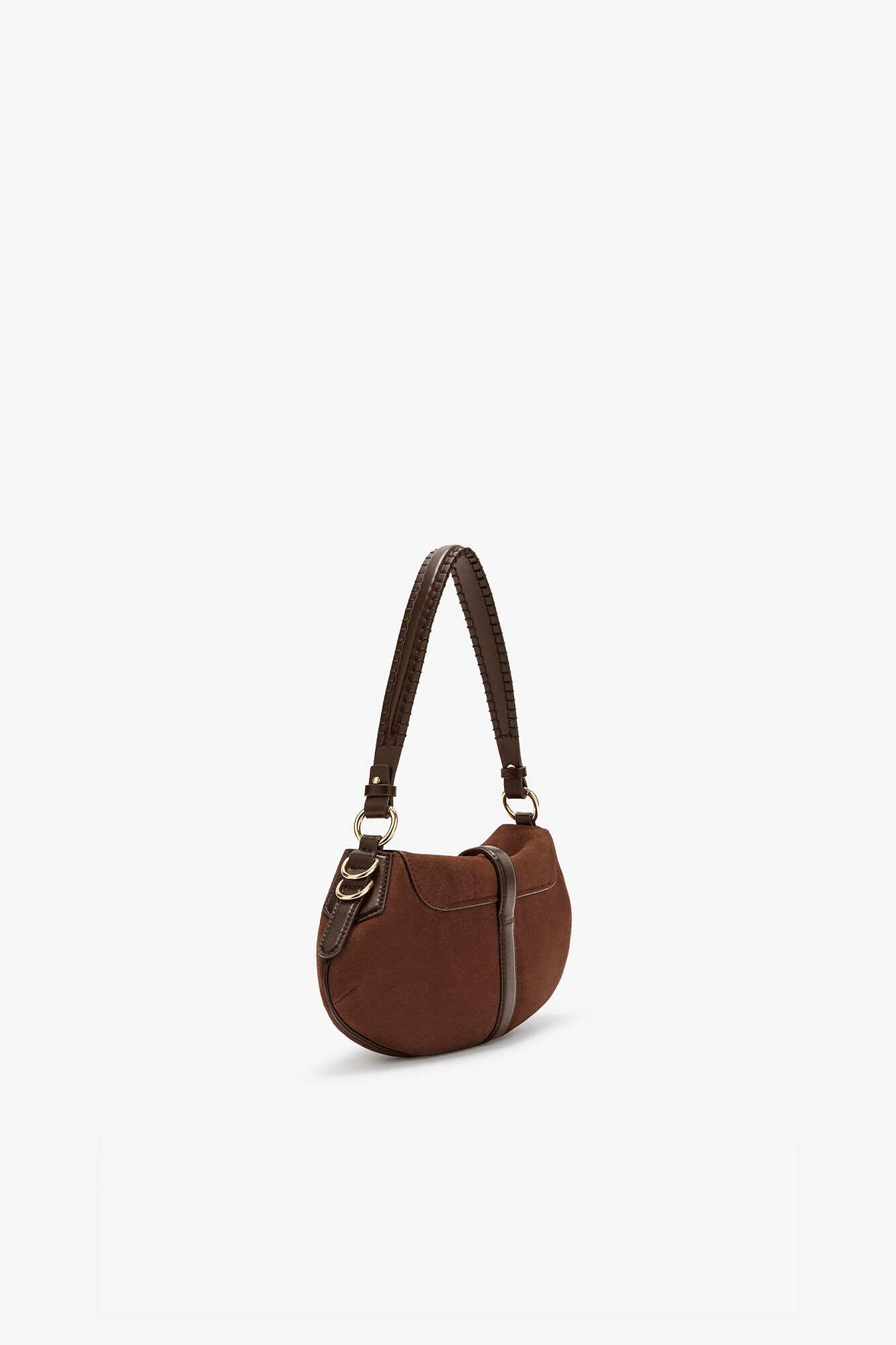 Sac B-Kat en daim marron, Recycled Leather, in colour Chicory Coffee - 2 - GANNI