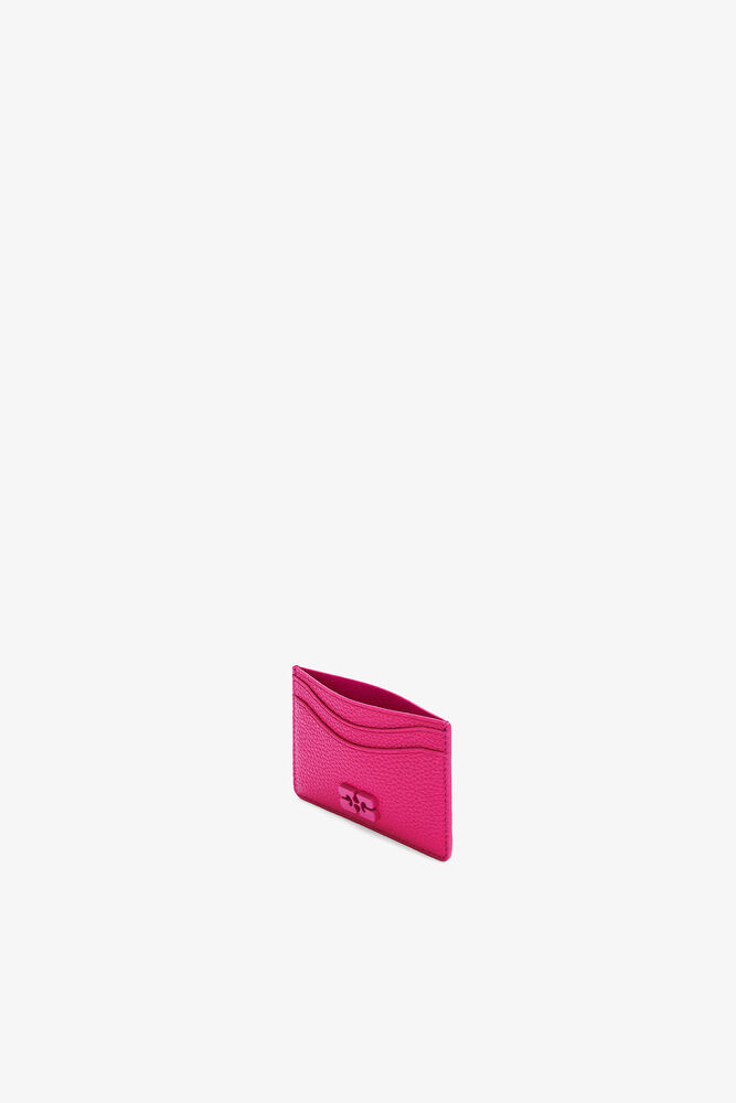 Bou Card Holder in Grained Pink, Cabaret