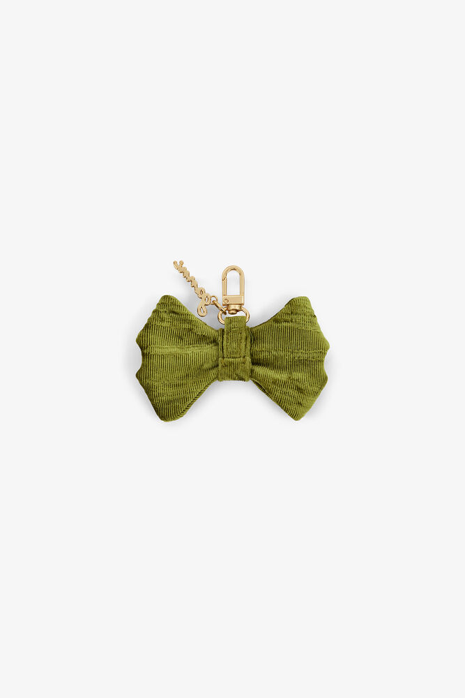 Bow Charm in Green, Spinach Green