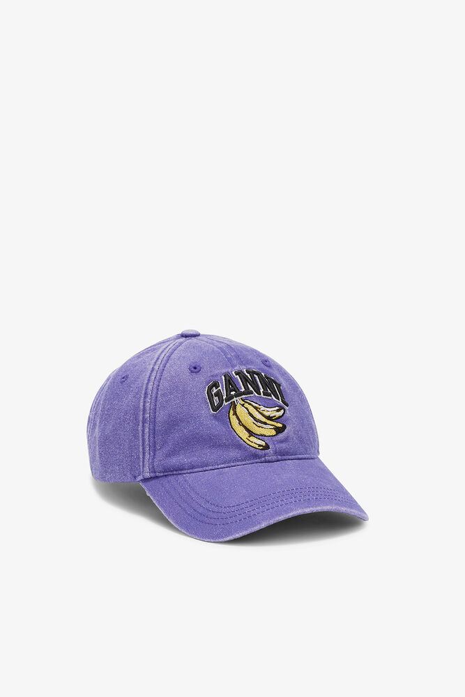 Cap in Washed Cotton Canvas, Passion Flower