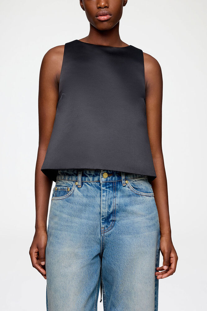 Top in Black Satin, Black