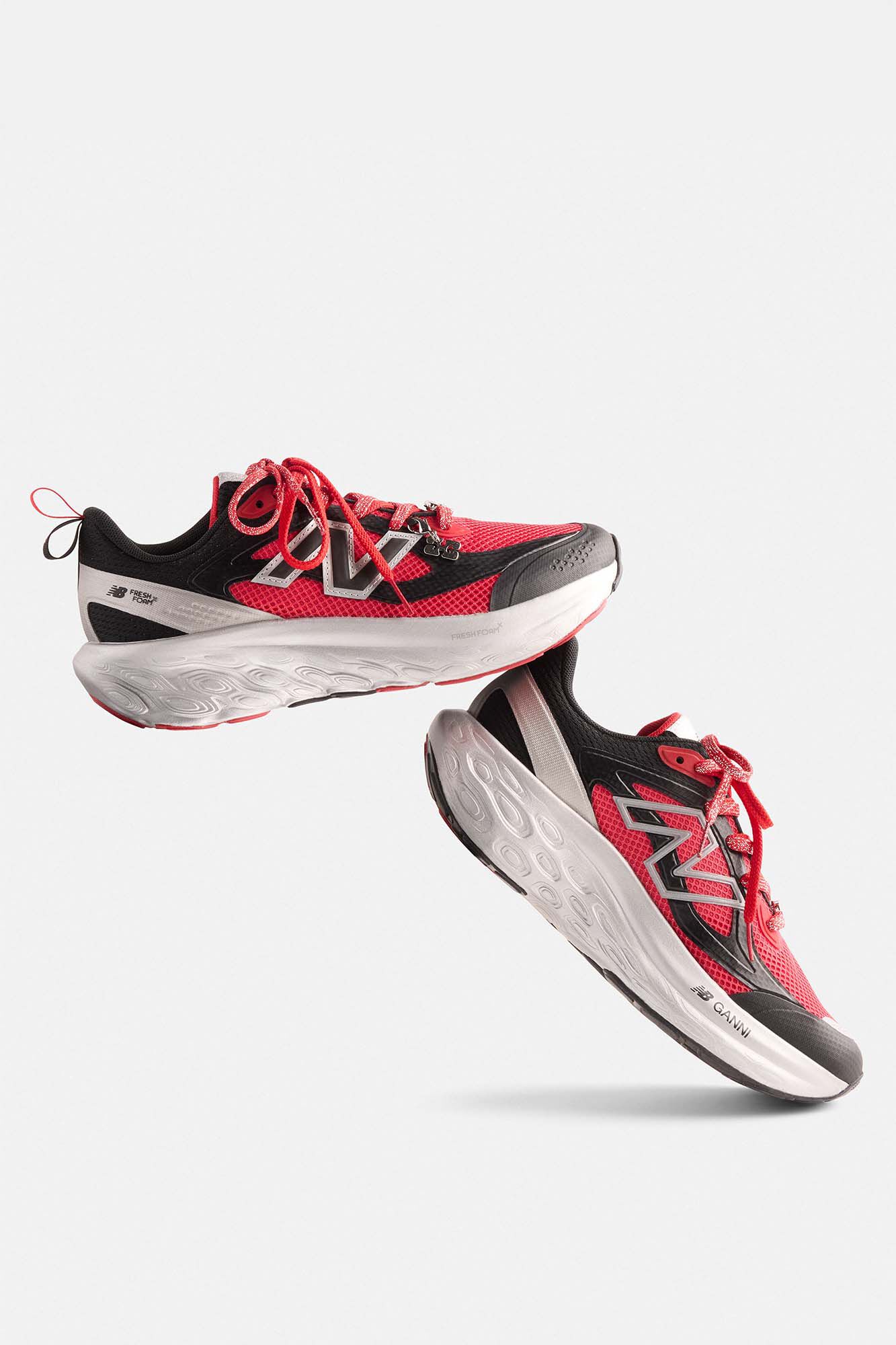 GANNI x New Balance Red FFT Trainers, Recycled Polyester, in colour Racing Red - 5 - GANNI