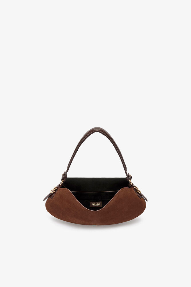B-Kat Bag in Brown Suede, Chicory Coffee