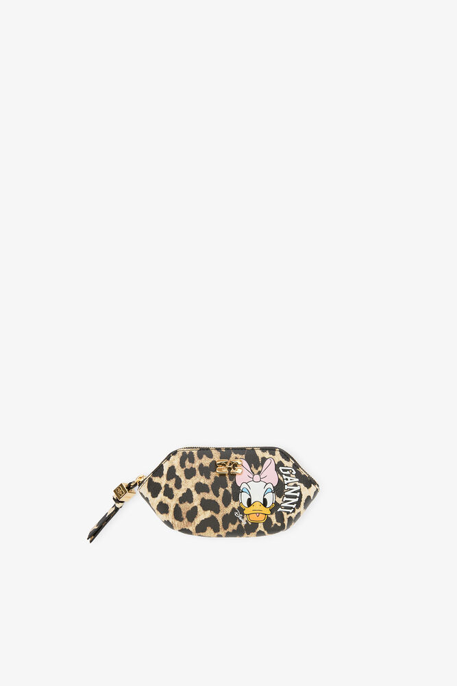 Daisy Duck Coin Purse in Grained Leopard, Almond Milk