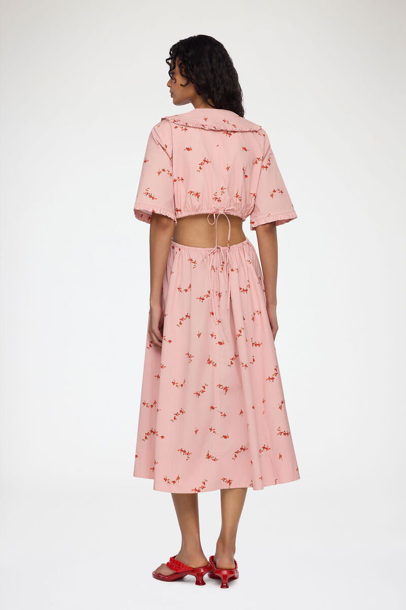 Dress in Pink Cotton, Organic Cotton, in colour Silver Pink - 2 - GANNI