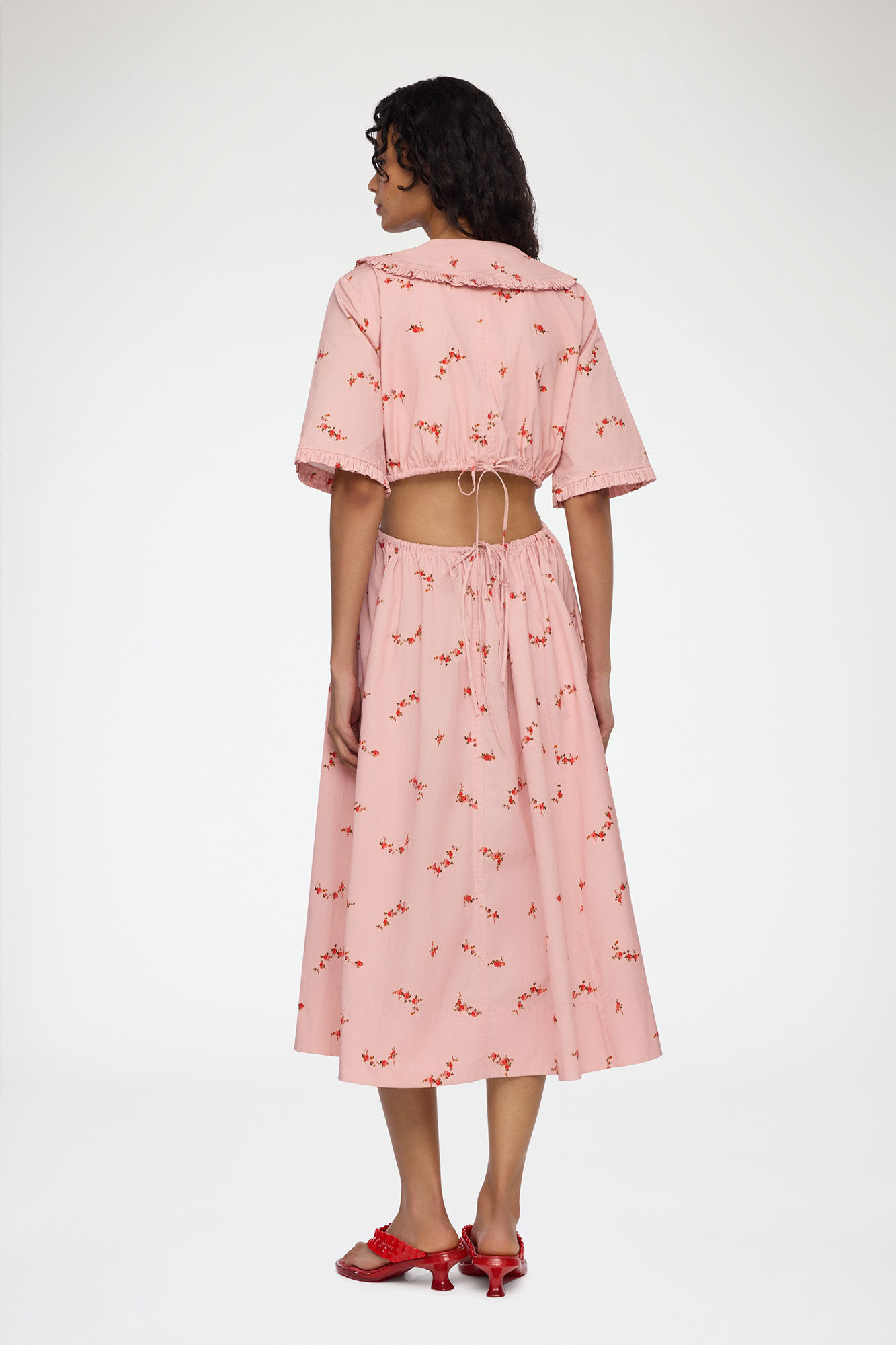 Dress in Pink Cotton, Organic Cotton, in colour Silver Pink - 2 - GANNI