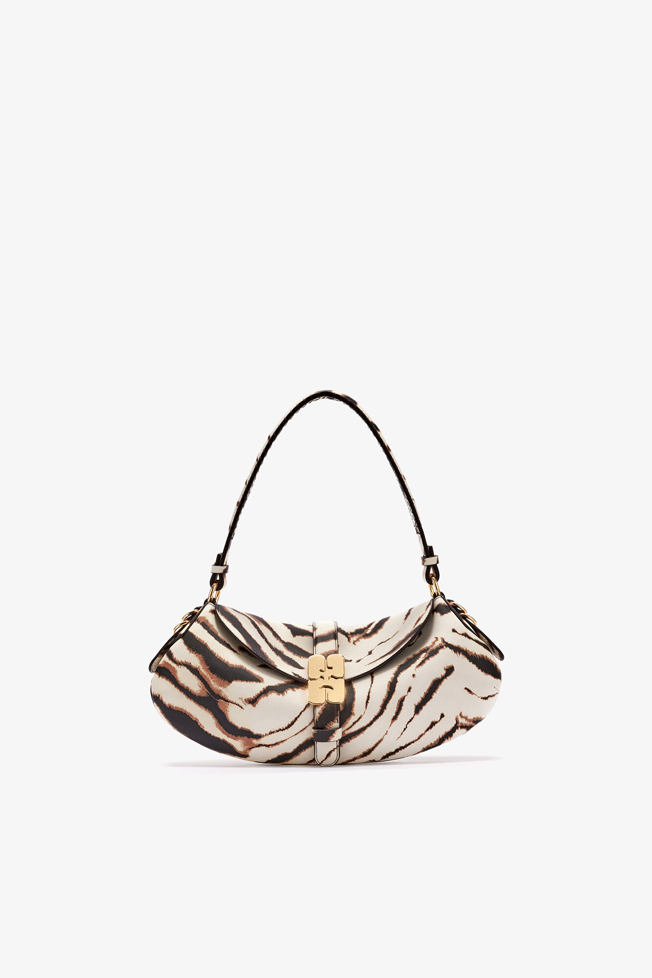 B-Kat Bag in Zebra, Recycled Polyester, in colour Egret - 1 - GANNI