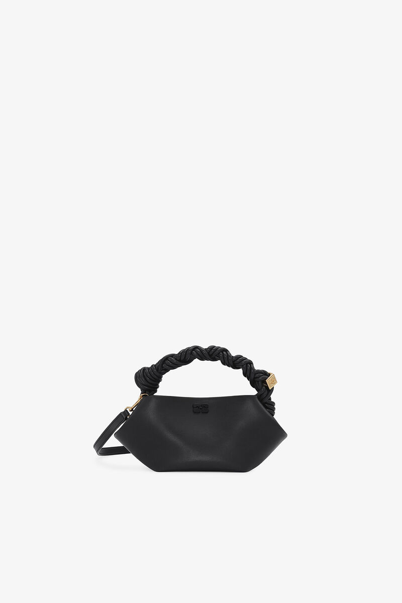 Mini Bou Bag in Black, Recycled Leather, in colour Black - 1 - GANNI