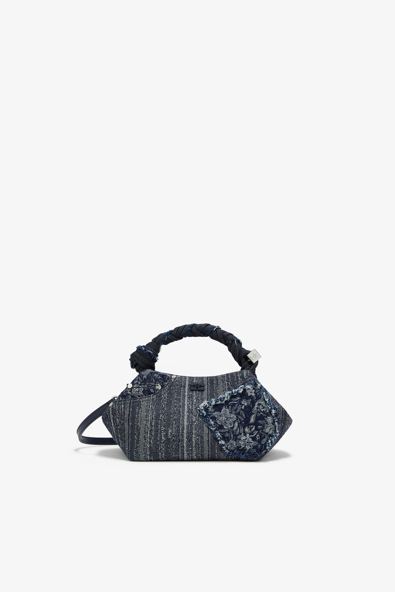 Small Bou Bag in Denim, Organic Cotton, in colour Rinse - 1 - GANNI