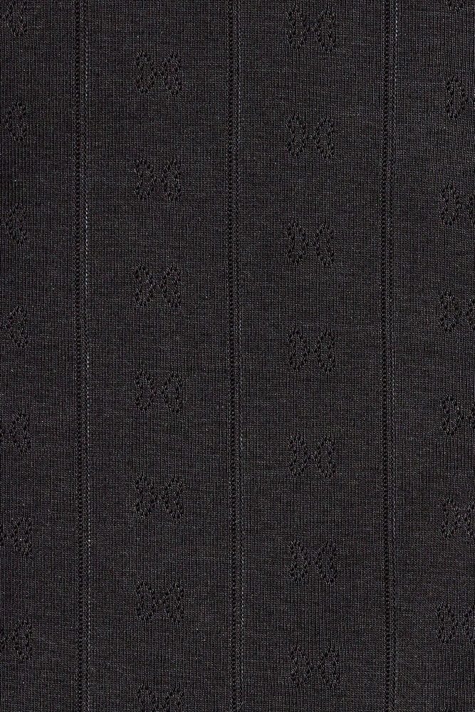Top in Black Pointelle, Black