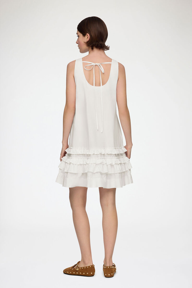 ホワイト コットン ドレス, Organic Cotton, in colour Bright White - 2 - GANNI