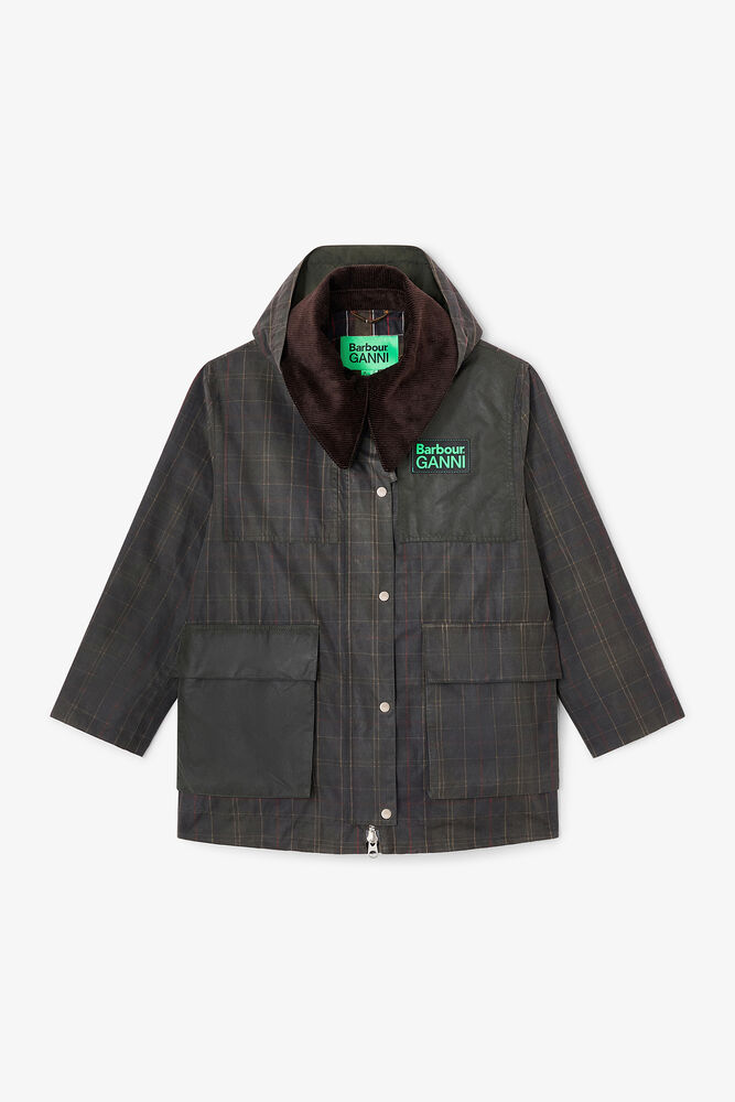 Waxed Jacket in Green, Dark Green