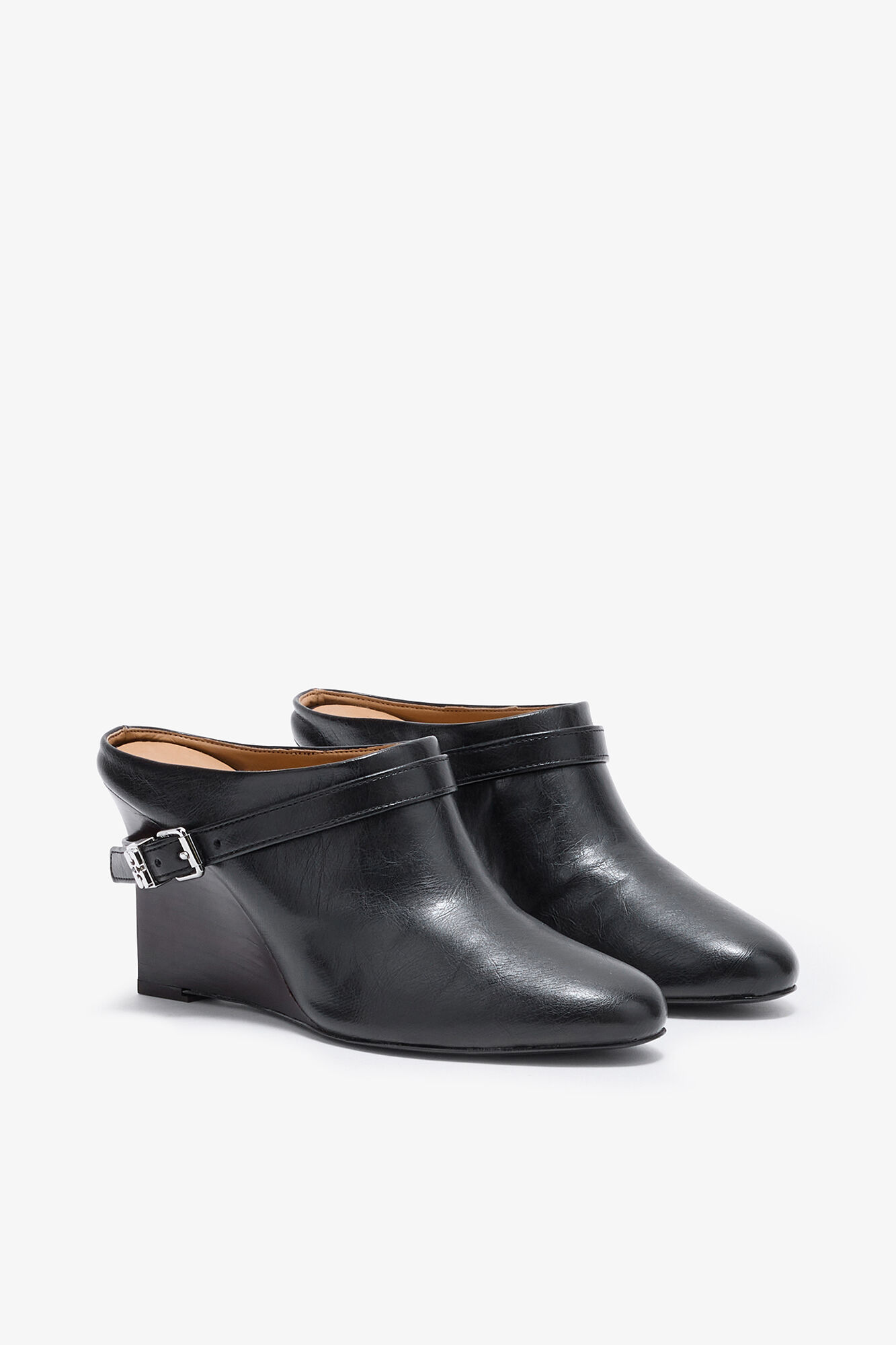 Kat smala mules i svart, Polyurethane, in colour Black - 2 - GANNI