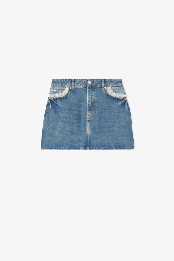 Jupe en denim rigide, Dark Blue Vintage