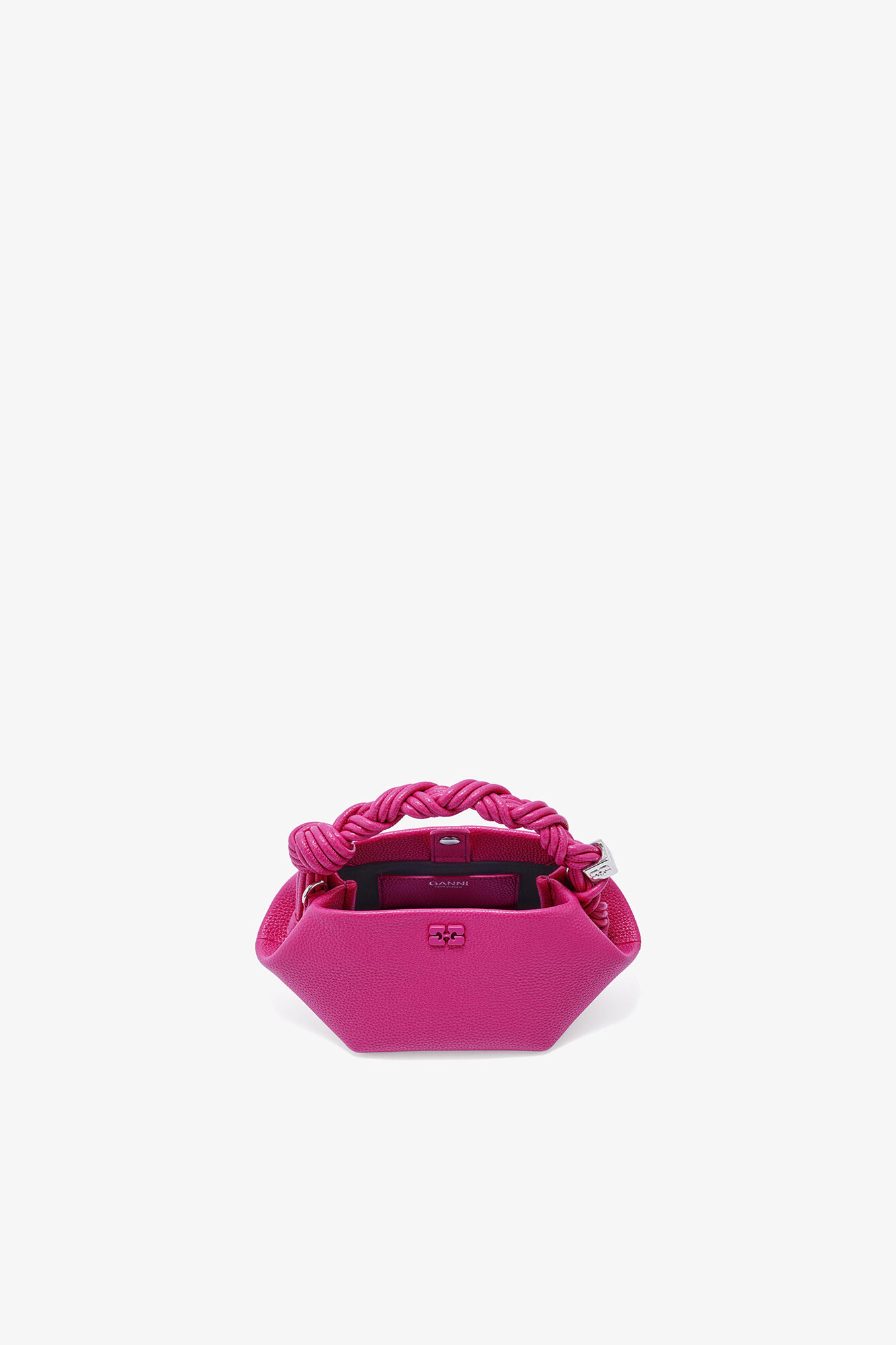 Mini Bou Bag in Grained Pink, Recycled Polyester, in colour Cabaret - 3 - GANNI