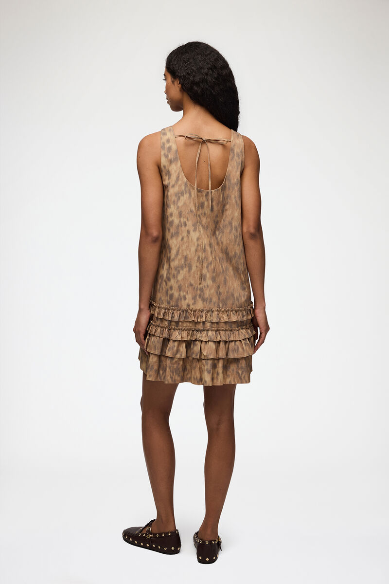 Dress in Printed Cotton, Organic Cotton, in colour Burro - 2 - GANNI