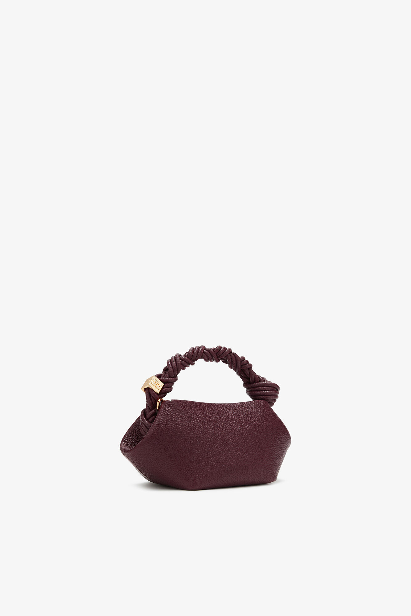 Mini Bou Bag in Grained Burgundy, Polyurethane, in colour Port Royale - 2 - GANNI