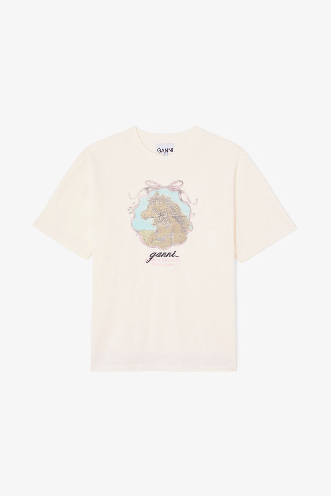 T-shirt avec chevaux, Egret