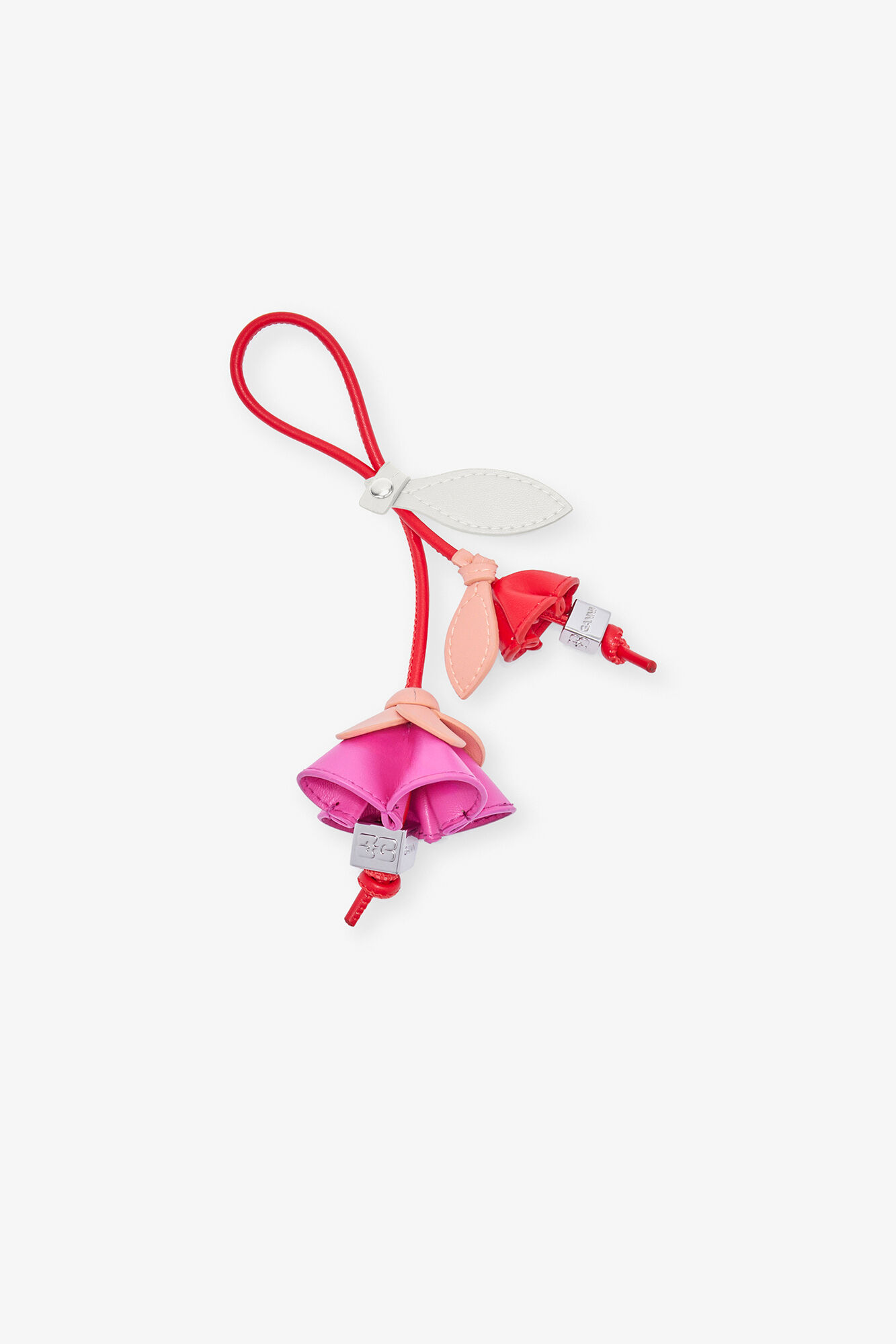 Flower Charm, Recycled Leather, in colour Shrimp - 1 - GANNI