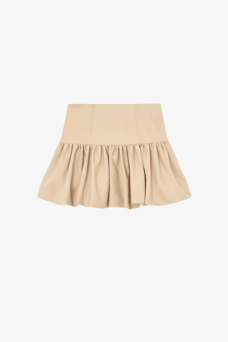Jupe en coton beige, Organic Cotton, in colour Warm Sand - 1 - GANNI