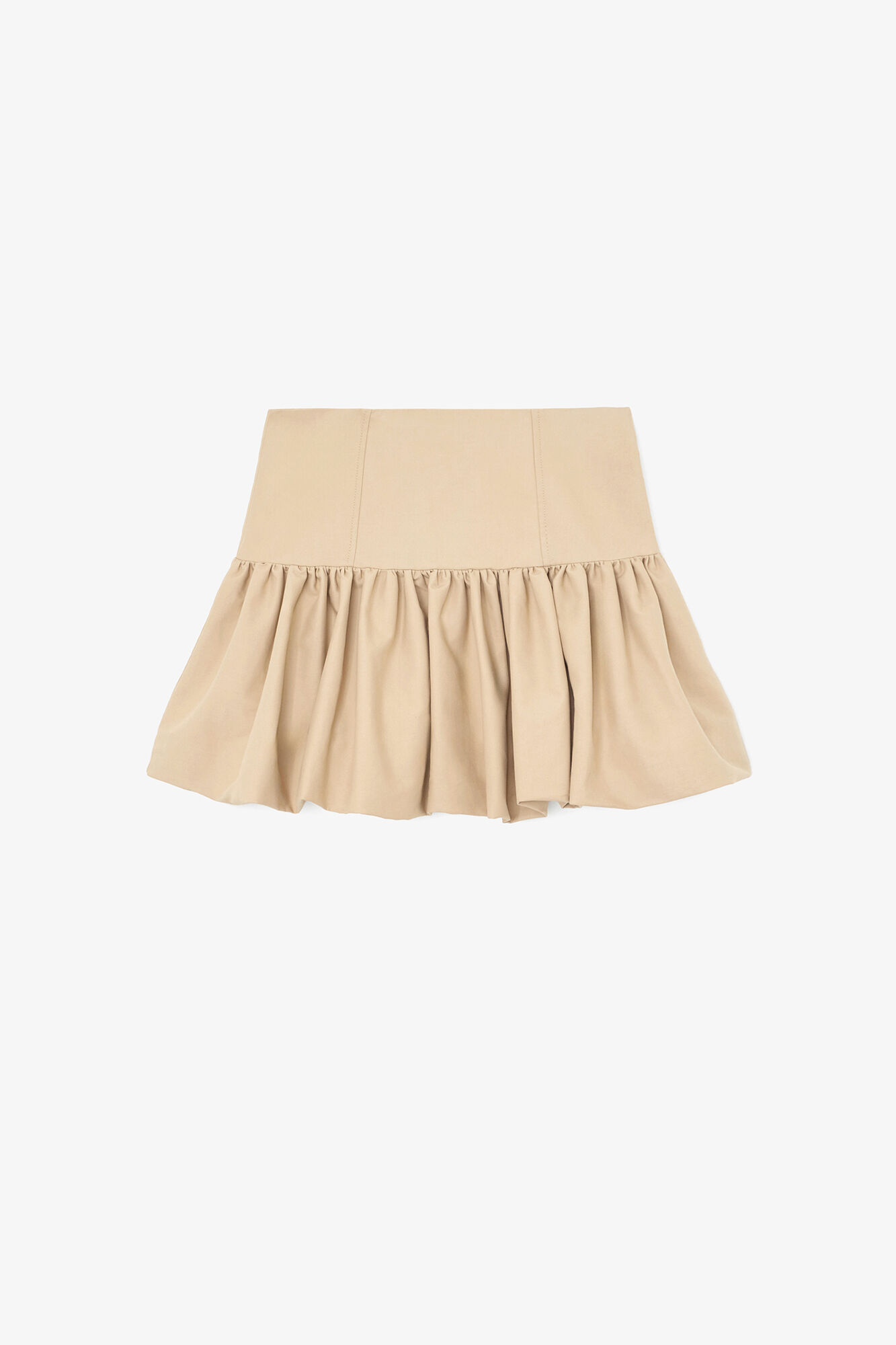 Jupe en coton beige, Organic Cotton, in colour Warm Sand - 1 - GANNI