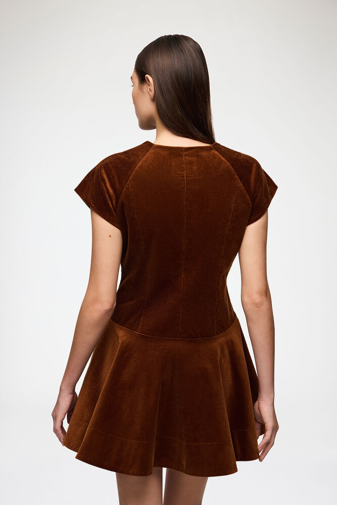 Kleid aus braunem Cord, Tortoise Shell
