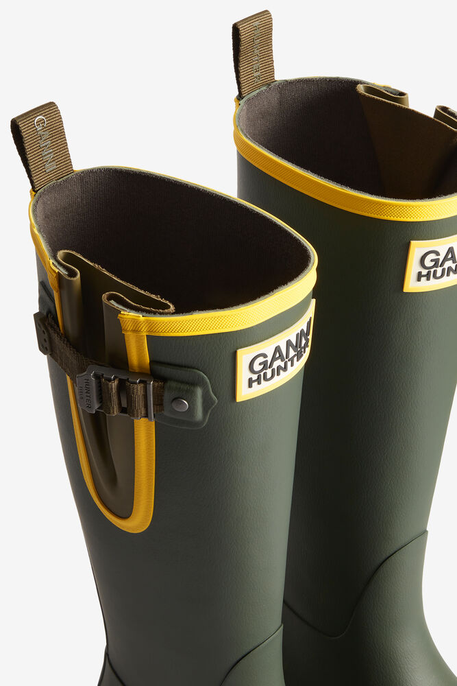 Downpour Tall Boots in Green, Dark Olive