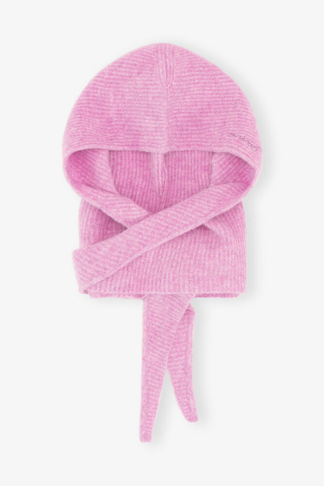 Balaclava in Pink Soft Wool, Corsage