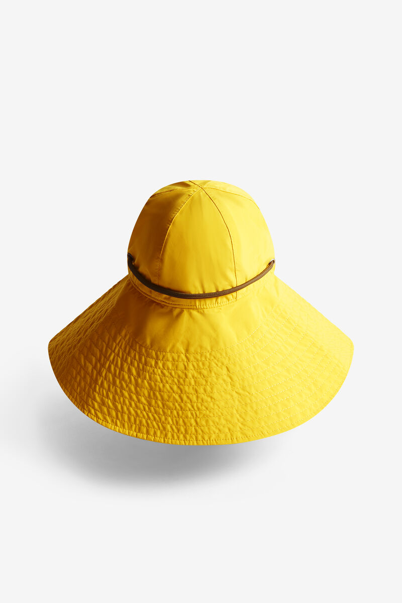 Water Resistant Bucket Hat, Recycled Polyester, in colour Lemon - 3 - GANNI