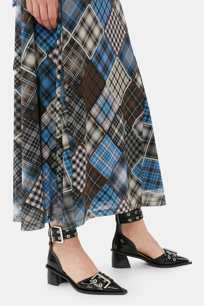 Black Feminine Buckle Open Cut Pumps, Black