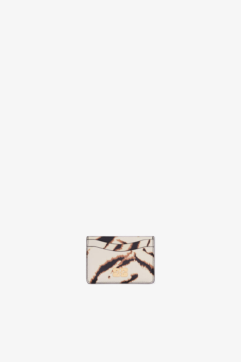 Bou Card Holder in Zebra, Recycled Polyester, in colour Egret - 1 - GANNI