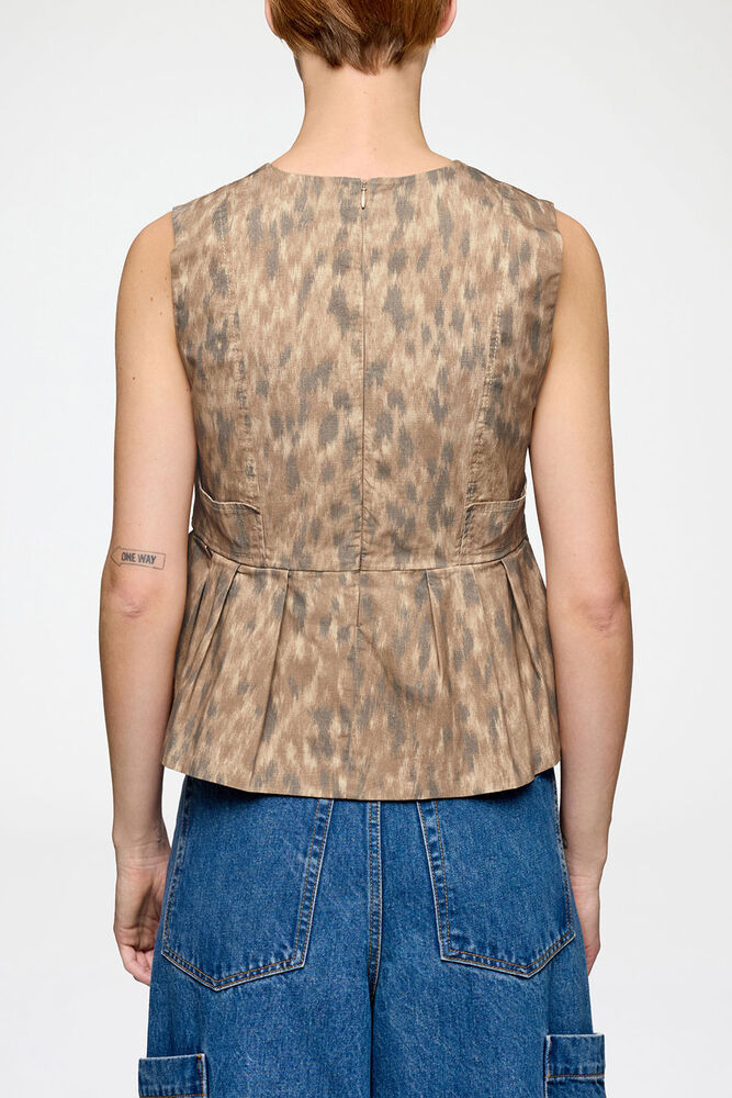 Top in Printed Cotton, Burro