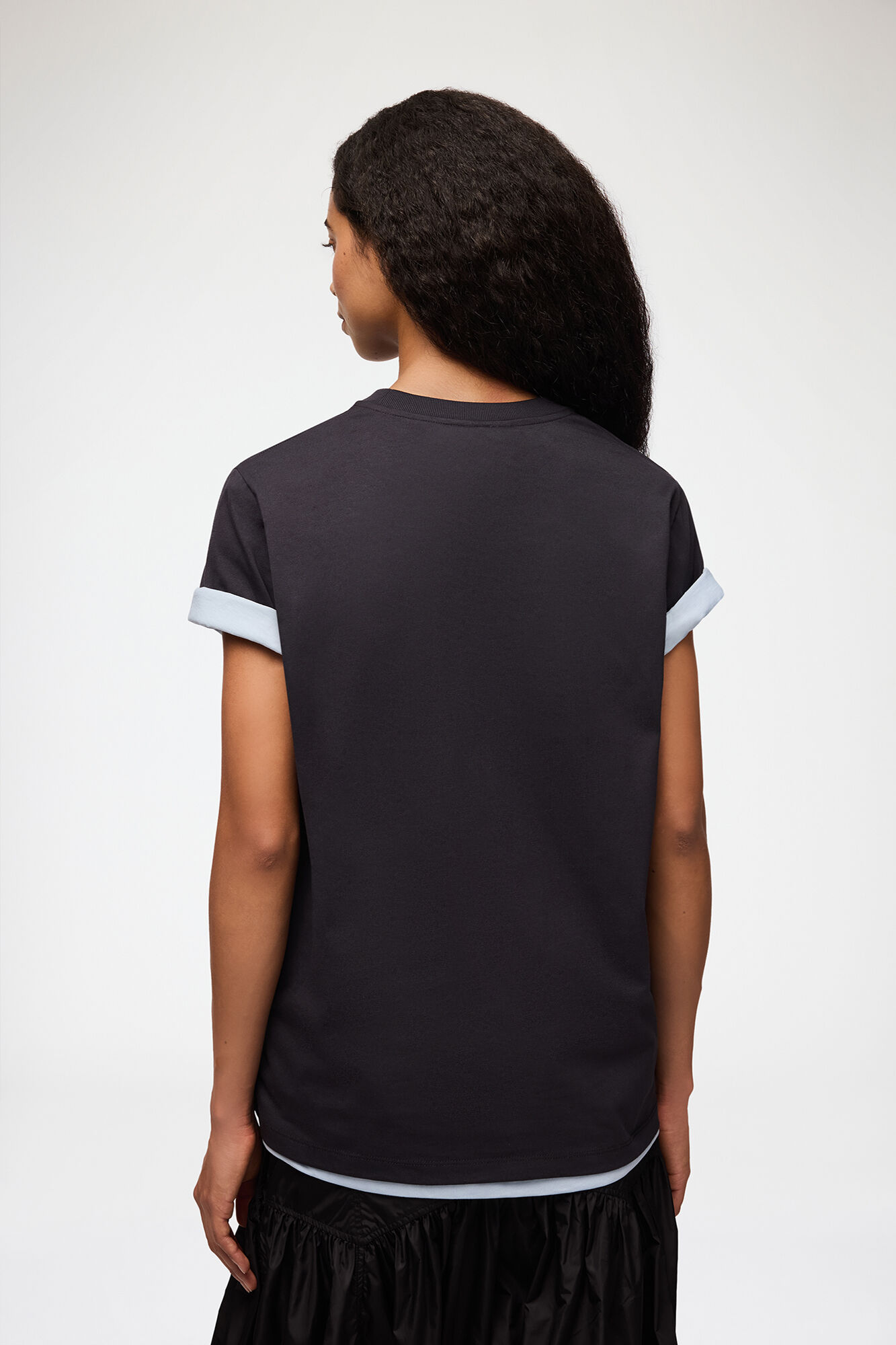 T-shirt with Flowers, Organic Cotton, in colour Phantom - 3 - GANNI