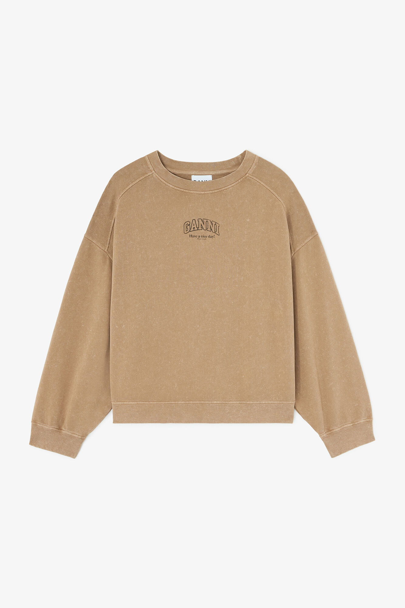 Sweat et effet délavé Essentials, Organic Cotton, in colour Coca Mocha - 1 - GANNI