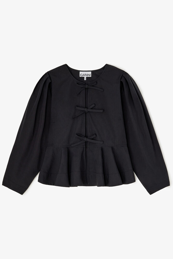 Blouse en popeline de coton, Black